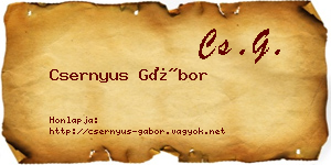 Csernyus Gábor névjegykártya